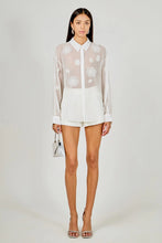 Load image into Gallery viewer, Floral Detail Sheer Blouse - White (Style: SS2150T)
