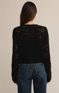 Rosalyn Diamond Cardigan Sweater - Black or Crystal