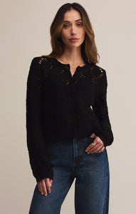 Rosalyn Diamond Cardigan Sweater - Black or Crystal