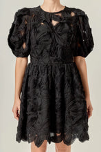 Load image into Gallery viewer, Floral Embellished Mini Dress - Black (Style #SS1017D)
