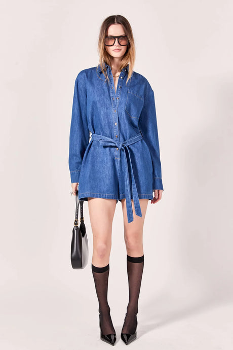 Mystic Denim Romper - Med Denim (Style: SS1024P)