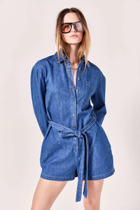 Mystic Denim Romper - Med Denim (Style: SS1024P)