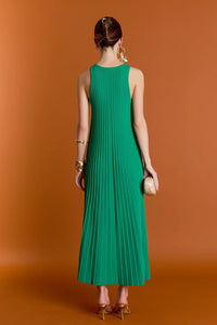 Gwyneth Pleated Knit Dress - Green (Style #SS1173D)