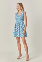 Load image into Gallery viewer, Smocked Print Mini Dress - Blue Multi Stripe - Blue Multi Floral (SS1307D - SS1308D)

