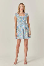 Load image into Gallery viewer, Smocked Print Mini Dress - Blue Multi Stripe - Blue Multi Floral (SS1307D - SS1308D)
