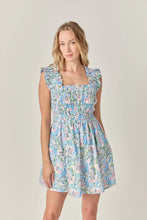 Load image into Gallery viewer, Smocked Print Mini Dress - Blue Multi Stripe - Blue Multi Floral (SS1307D - SS1308D)
