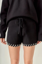 Load image into Gallery viewer, Stitch Detail Knit Shorts - Black (SS1784P)
