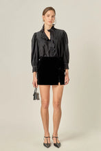 Load image into Gallery viewer, Carmen Ruffle Detail Blouse - Black - Pink
