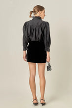 Load image into Gallery viewer, Carmen Ruffle Detail Blouse - Black - Pink
