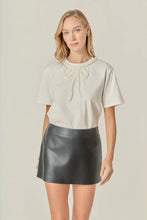 Load image into Gallery viewer, Pearl Embellished Bow Tee - Ivory (Style:SS1881T)
