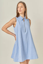 Load image into Gallery viewer, Sleeveless Mini Shirt Dress - Powder Blue (Style #SS23490D)
