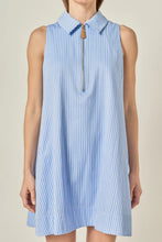 Load image into Gallery viewer, Sleeveless Mini Shirt Dress - Powder Blue (Style #SS23490D)

