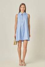 Load image into Gallery viewer, Sleeveless Mini Shirt Dress - Powder Blue (Style #SS23490D)
