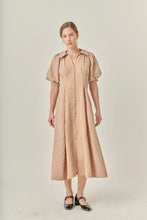 Load image into Gallery viewer, Puffer Midi Shirt Dress -&nbsp; Beige (Style #SS398D)
