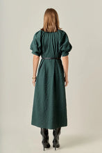 Load image into Gallery viewer, Puffer Midi Shirt Dress - Dark Green 
