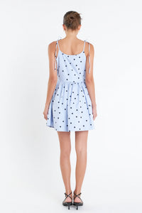 Polka Dot Mini Dress - Blue Multi