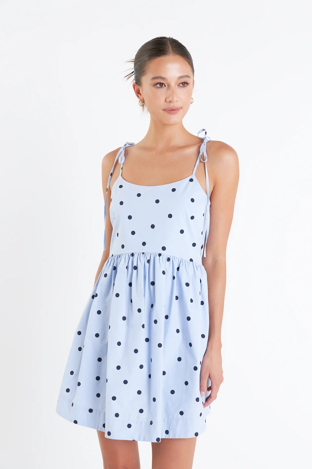 Polka Dot Mini Dress - Blue Multi