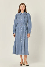 Load image into Gallery viewer, Striped Midi Shirt Dress - Navy/White (Style #SS966D)
