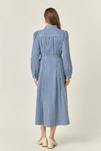 Load image into Gallery viewer, Striped Midi Shirt Dress - Navy/White (Style #SS966D)
