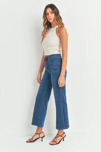 Slim Wide Leg Jeans - Dark Denim(BP239J)