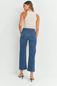 Slim Wide Leg Jeans - Dark Denim(BP239J)