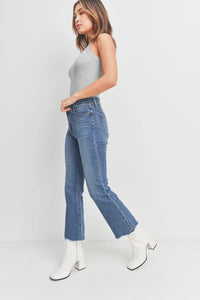 Vintage Cropped Flare Jeans  Medium Denim -