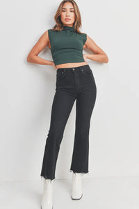 Vintage Cropped Flare Jeans BP420J
 Washed Black 