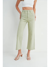 Load image into Gallery viewer, Patch Pocket Wide Leg Jeans - Mauve - Off White - Black - Sage

