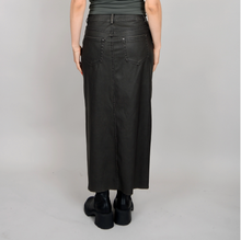 Load image into Gallery viewer, Shay Distressed Faux Leather Skirt - Fossil
