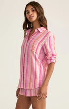 Load image into Gallery viewer, Saturday Stripe Shirt - Mauve/Orange Stripe
