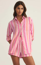 Load image into Gallery viewer, Saturday Stripe Shirt - Mauve/Orange Stripe
