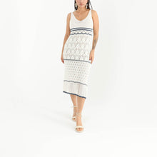 Load image into Gallery viewer, Scalloped Pointelle Midi Dress - White
