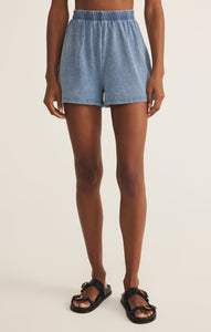 Scout Jersey Denim Shorts - Med Indigo