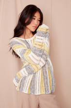 Load image into Gallery viewer, Keola Sweater - White / Yellow / Grey Stripe
