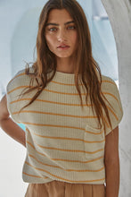 Load image into Gallery viewer, Sea Level Sweater - Cream w/ Yellow Stripes
