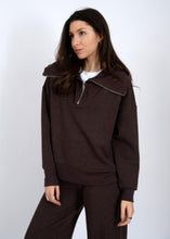 Load image into Gallery viewer, Sean Soft Knit Half Zip Pullover - Umber Melange (Brown) Style 77T000SO
