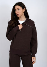 Load image into Gallery viewer, Sean Soft Knit Half Zip Pullover - Umber Melange (Brown) Style 77T000SO
