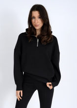 Load image into Gallery viewer, Seanni Soft Knit Half Zip Pullover - Black - Style 77T007SO
