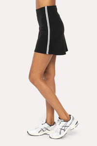 Courtside Tennis Skort - White - Black