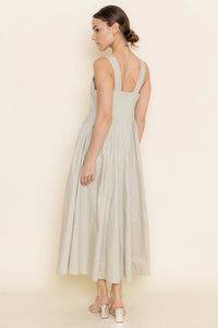 Shirring Midi Dress - Khaki Green