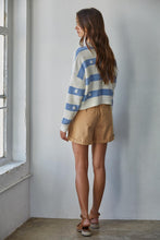 Load image into Gallery viewer, Simply Daisy Striped Sweater - Dusty Blue/White (W2415)
