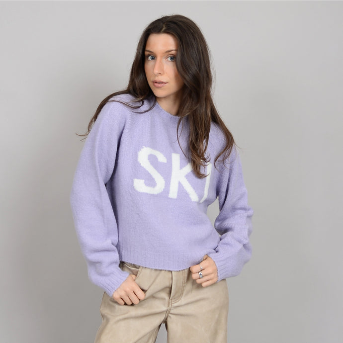 Brunhilde Sweater - Lilac Ski Motif