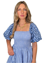 Load image into Gallery viewer, Skya Mini Dress - Blue Pinstripe
