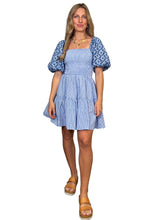 Load image into Gallery viewer, Skya Mini Dress - Blue Pinstripe
