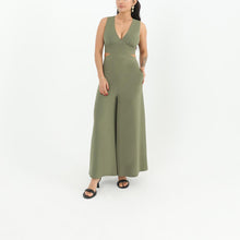 Load image into Gallery viewer, Sleeveless Cut Out Jumpsuit -Khaki Green
