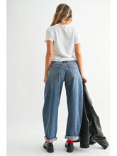 Load image into Gallery viewer, Slim Stretch Barrel Cuff Jeans - Med Denim (JP420)

