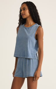 Sloan Jersey Denim Muscle Shirt - Med Indigo