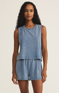 Sloan Jersey Denim Muscle Shirt - Med Indigo