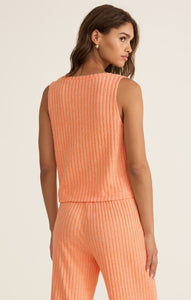 Sloane Rib Tank - Malibu Orange 