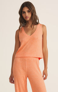 Sloane Rib Tank - Malibu Orange 